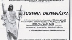 Zmarła Eugenia Drzewińska. Żyła 86 lat.