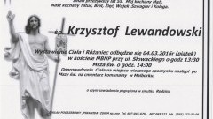 Zmarł Krzysztof Lewandowski. Żył 55 lat.