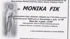 Zmarła Monika Fik. Żyła 89 lat.