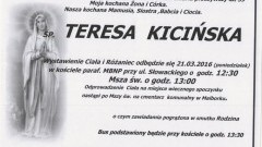 Zmarła Teresa Kicińska. Żyła 59 lat.