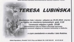 Zmarła Teresa Lubińska. Żyła 90 lat.