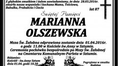 Zmarła Marianna Olszewska. Żyła 87 lat.