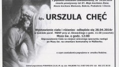 Zmarła Urszula Chęć. Żyła 81 lat.