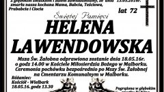 Zmarła Helena Lewandowska. Żyła 72 lata