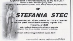 Zmarła Stefania Stec. Żyła 83 lata.