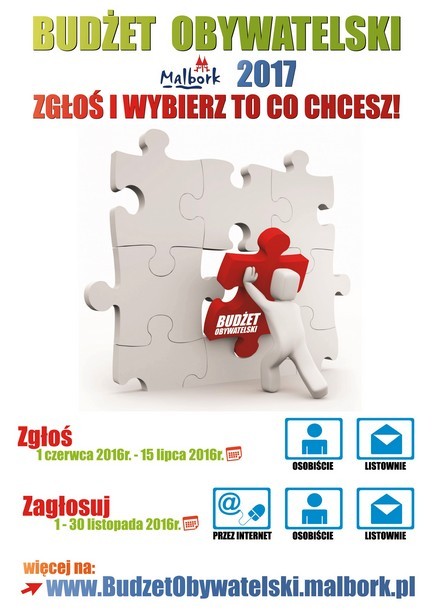 33 wnioski w kolejnej edycji Budżetu Obywatelskiego w Malborku - 26.07.2016