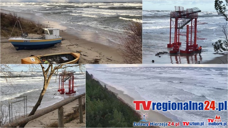 Sztorm na Bałtyku. Plaża w Stegnie pod wodą – 28.11.2016