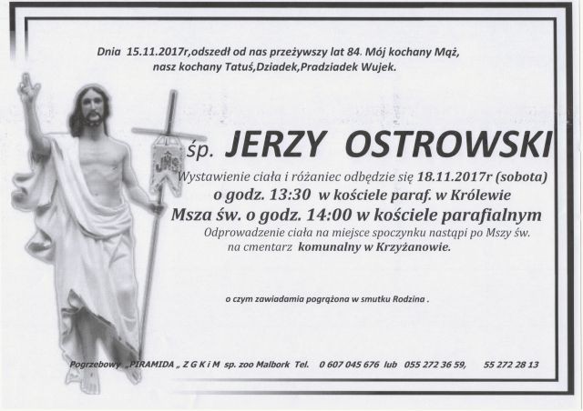 Zmarł Jerzy Ostrowski. Żył 84 lat.