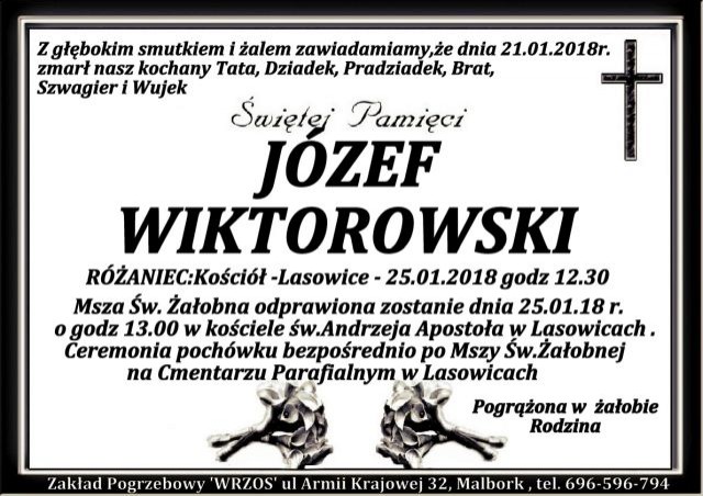 Zmarł Józef Wiktorowski