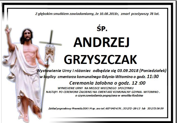 Zmarł Andrzej Grzyszczak. Żył 78 lat. 