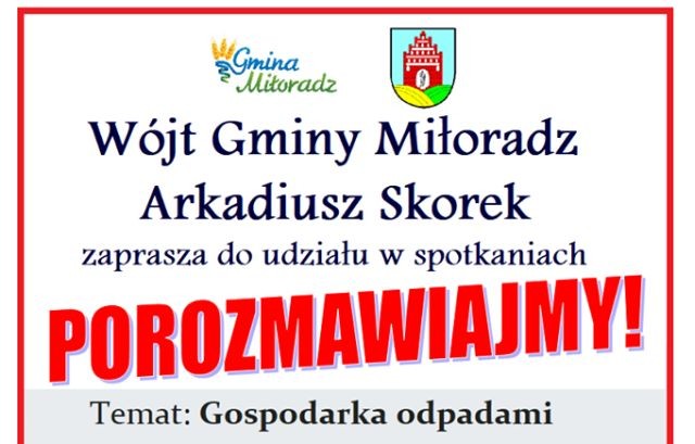 „Porozmawiajmy” cykl spotkań dla mieszkańców Gminy Miłoradz