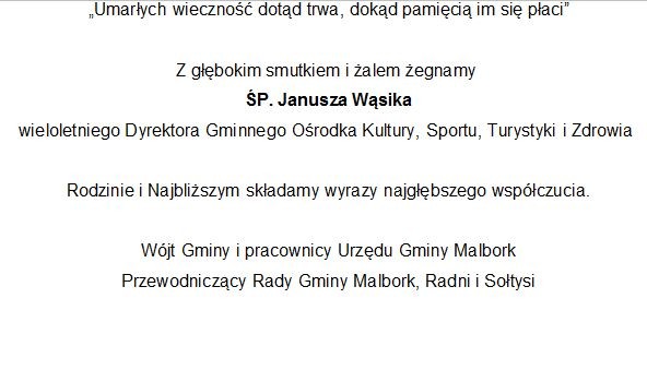 Wójt Gminy i pracownicy Urzędu Gminy Malbork Przewodniczący Rady Gminy&#8230;