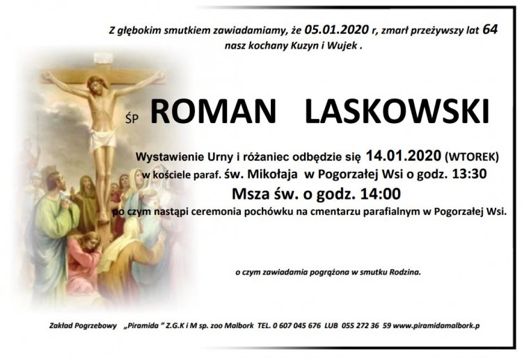 Zmarł Roman Laskowski. Żył 64 lata.