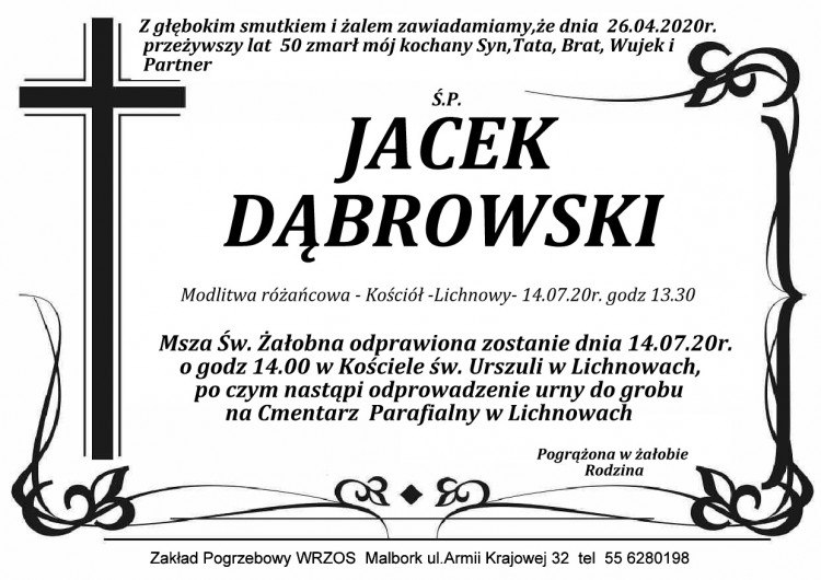 Zmarł Jacek Dąbrowski. Żył 50 lat.