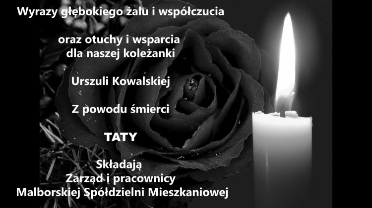 Zarząd i pracownicy Malborskiej Mieszkaniowej składają kondolencje