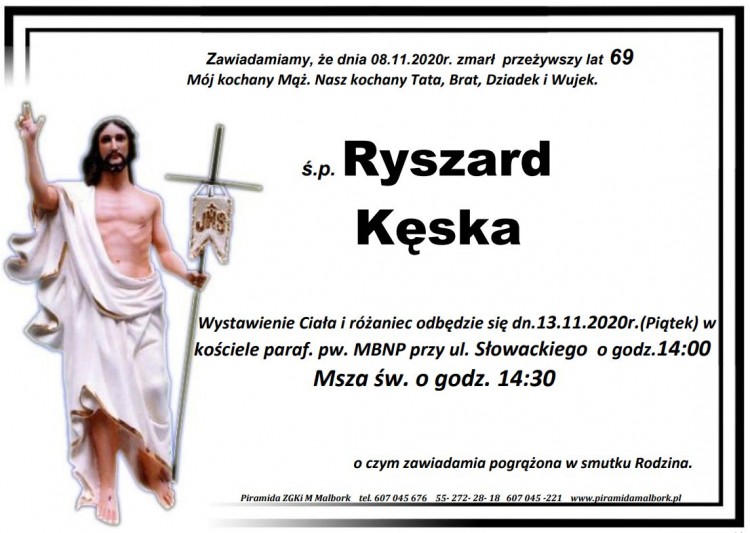 Zmarł Ryszard Kęska. Żył 69 lat.