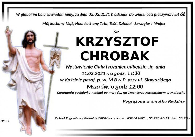 Zmarł Krzysztof Chrobak. Żył 66 lat.