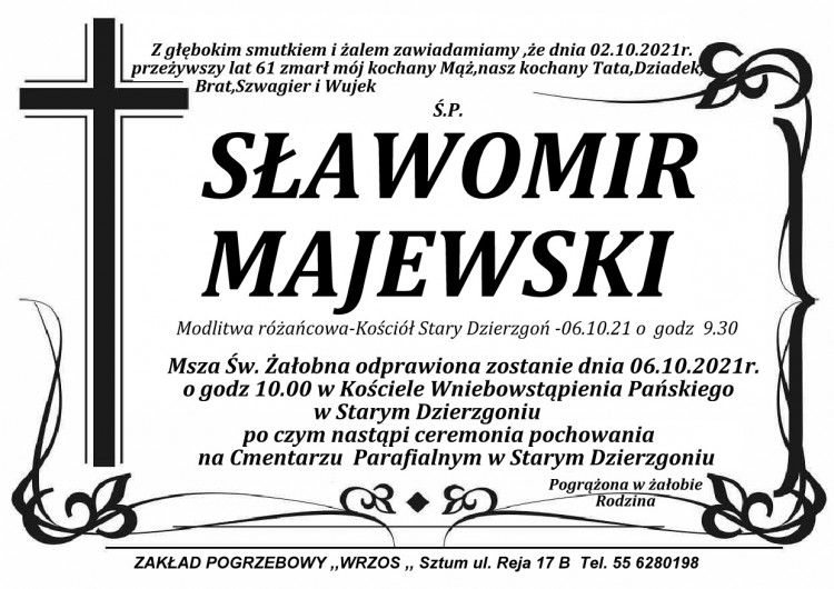 Zmarł Sławomir Majewski. Żył 61 lat.