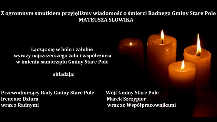 Kondolencje Wójta Gminy Stare Pole, Współpracowników oraz Przewodniczącego&#8230;