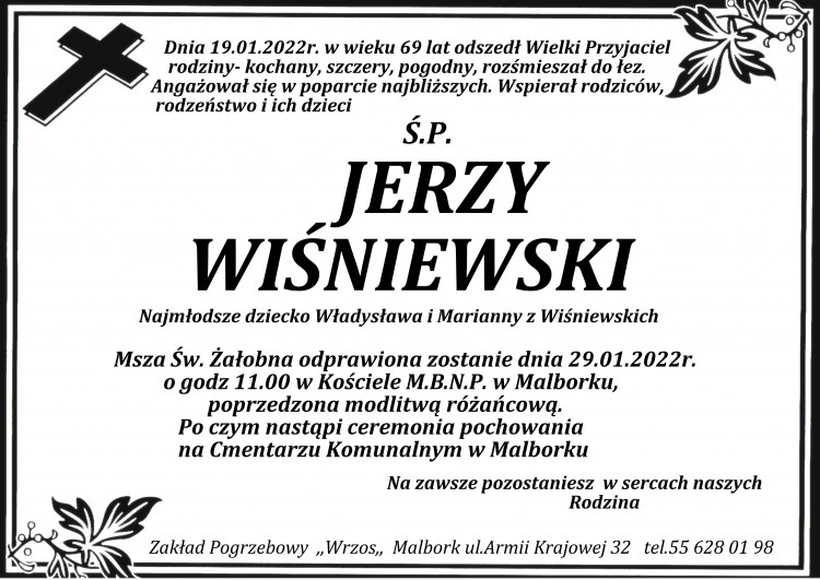 Zmarł Jerzy Wiśniewski. Żył 69 lat.