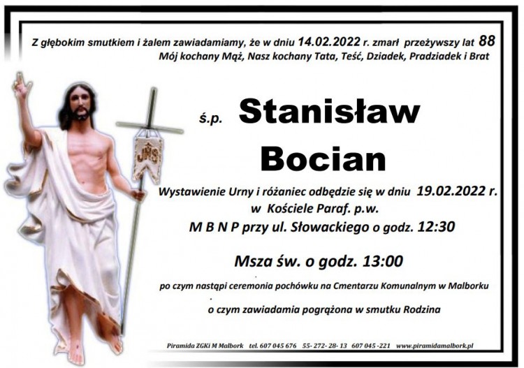 Zmarł Stanisław Bocian. Żył 88 lat.