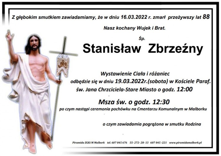 Zmarł Stanisław Zbrzeźny. Żył 88 lat.