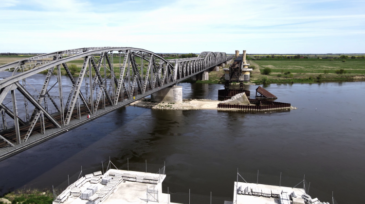 Tczew z lotu ptaka - Most drogowy i kolejowy (most tczewski, most lisewski)&#8230;