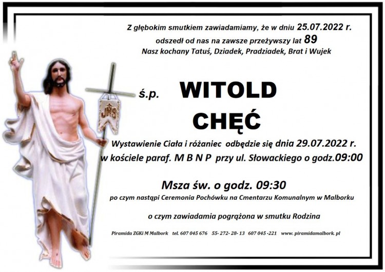 Zmarł Witold Chęć. Miał 89 lat.