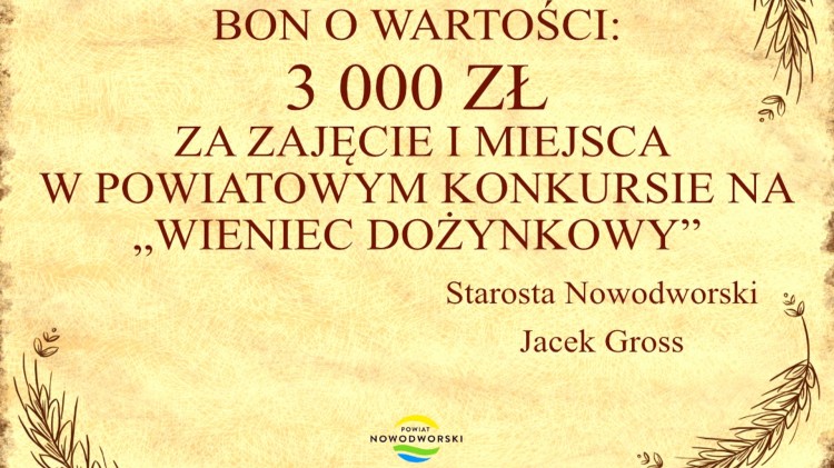 Nowy Dwór Gdański. Weź udział w konkursie na Wieniec Dożynkowy. Do zgarnięcia ciekawe nagrody.