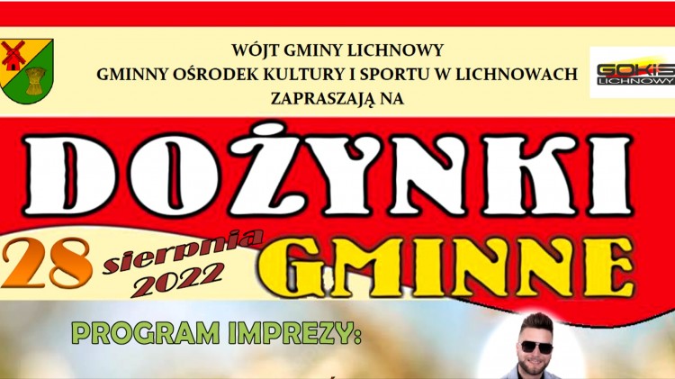 Gmina Lichnowy. Jakub Freda gwiazdą tegorocznych Dożynek Gminnych. Szczegóły&#8230;