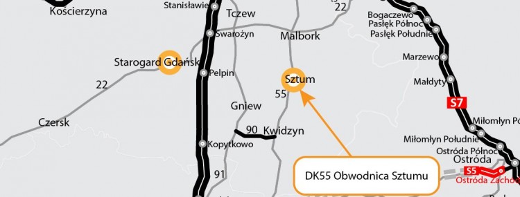 Sztum. Wszczęto postępowanie w sprawie wydania decyzji środowiskowej dla budowy obwodnicy.