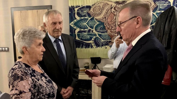 Nowy Dwór Gdański. Złote Gody państwa Haliny i Tadeusza Juś.