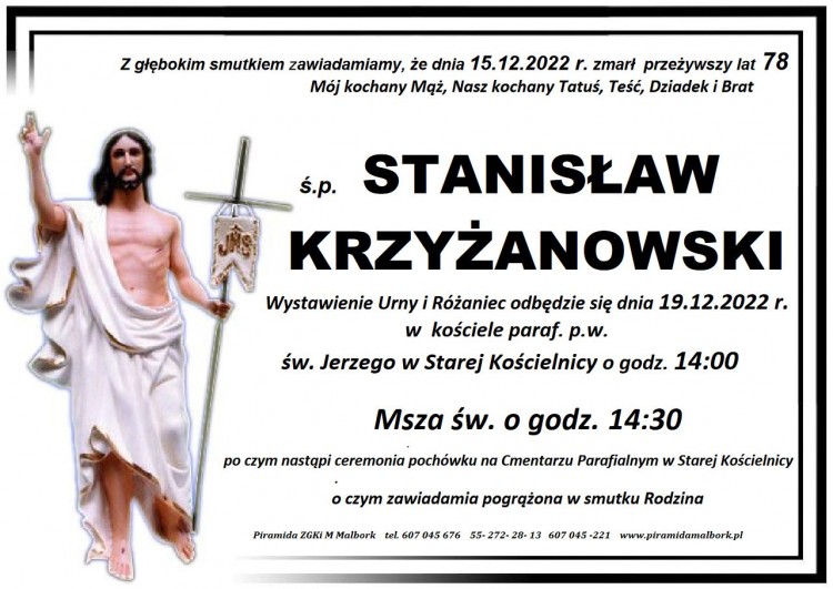 Zmarł Stanisław Krzyżanowski. Miał 78 lat.