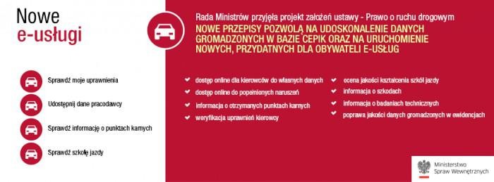 NOWELIZACJA PRAWA O RUCHU DROGOWYM. NOWE E-USŁUGI - 13.07.2015