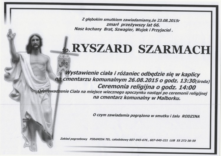 ZMARŁ RYSZARD SZARMACH. ŻYŁ 66 LAT 