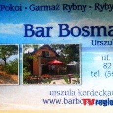 Logo: BAR BOSMAŃSKI STEGNA - CAŁOROCZNE POKOJE DO WYNAJĘCIA - RYBY WĘDZONE - URSZULA KORDECKA - TEL. 55 247 75 24