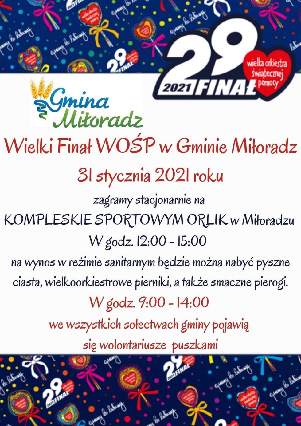 W niedzielę 29 Finał Wielkiej Orkiestry Świątecznej Pomocy. Sprawdź, co będzie się działo w naszym powiecie.