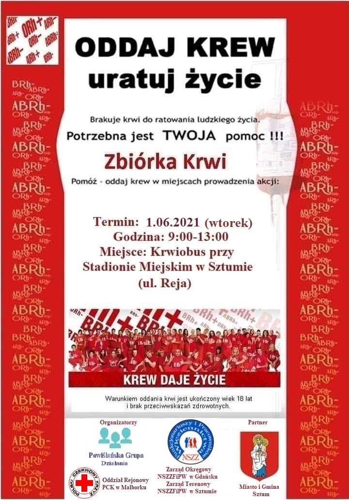Sztum. Oddaj krew – uratuj życie.