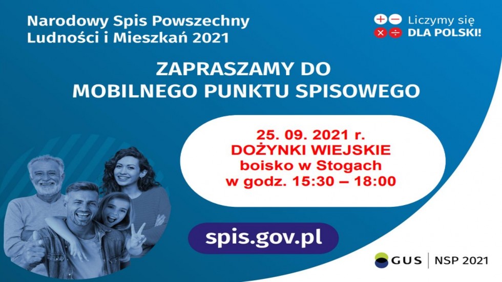 Gmina Malbork zaprasza do skorzystania z Mobilnego Punktu Spisowego w Stogach.