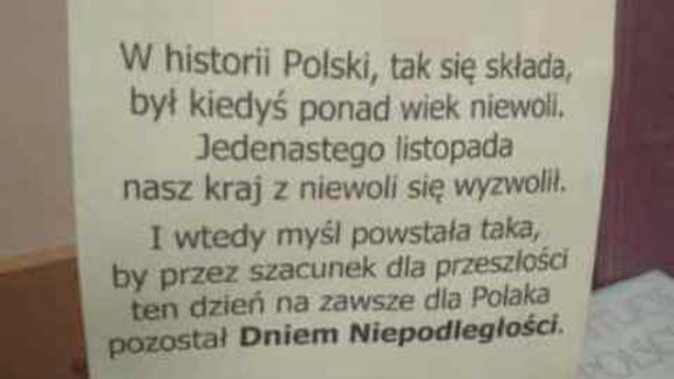 Nowy Dwór Gdański. Święto Niepodległości w Zespole Szkół.