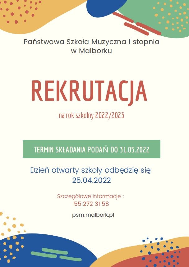 Malbork. Trwa nabór do Państwowej Szkoły Muzycznej I stopnia.