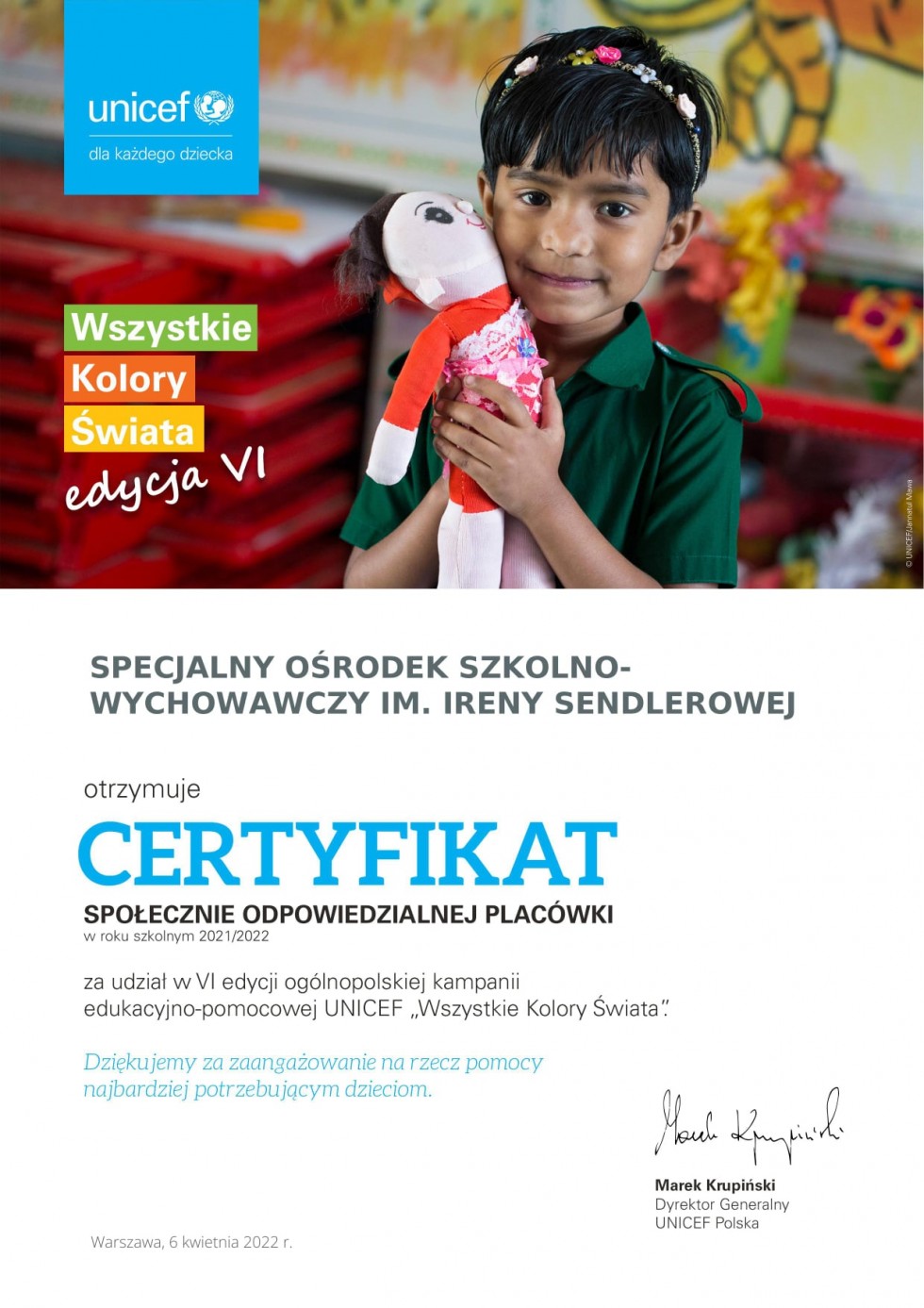 Nowy Dwór Gdański. SOSW z Certyfikatem Społecznie Odpowiedzialnej Placówki.