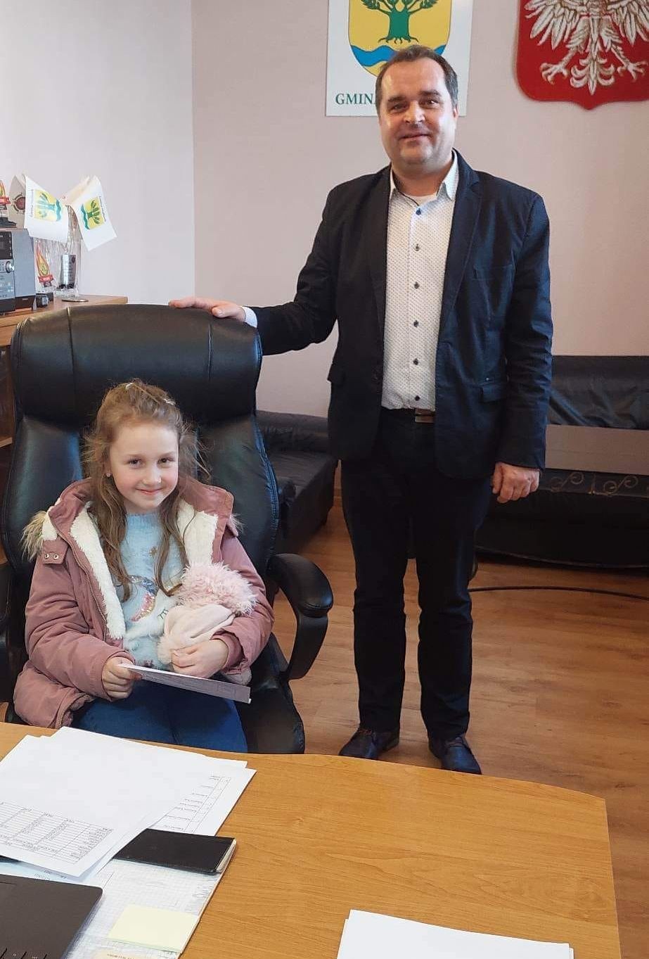 Gmina Malbork. Uczniowie z wizytą w Urzędzie Gminy.