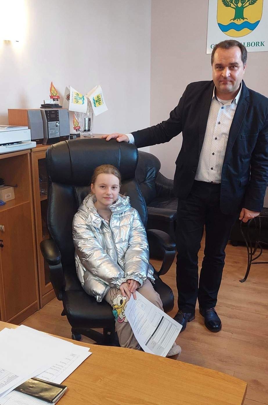 Gmina Malbork. Uczniowie z wizytą w Urzędzie Gminy.