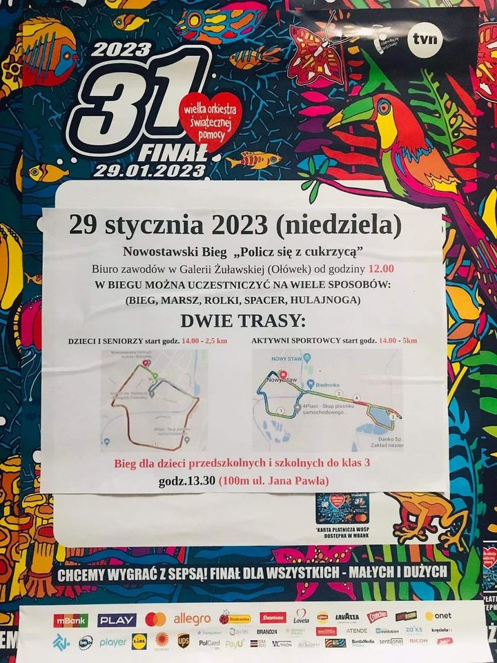 Nowy Staw. Policz się z cukrzycą -  bieg na rzecz WOŚP.