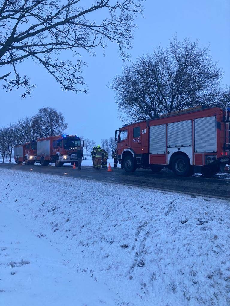 DK55. Bus w rowie w Dębinie – 4 osoby w szpitalu.