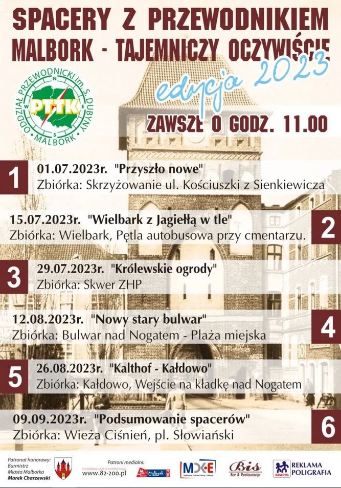 Malbork. W sobotę kolejny Spacer z Przewodnikiem.