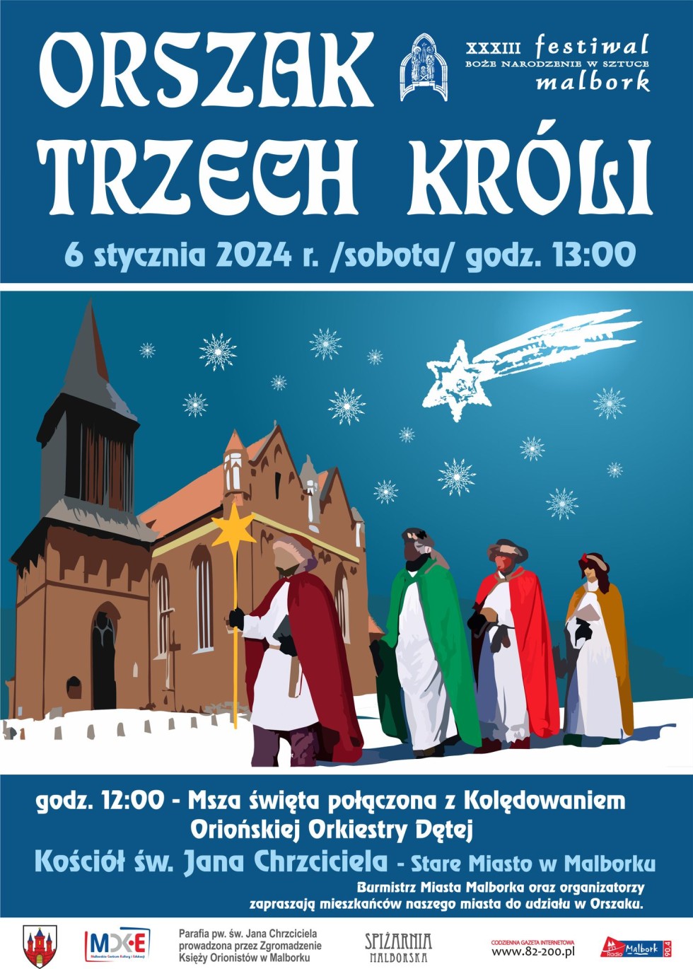 Orszak Trzech Króli przejdzie ulicami Malborka.