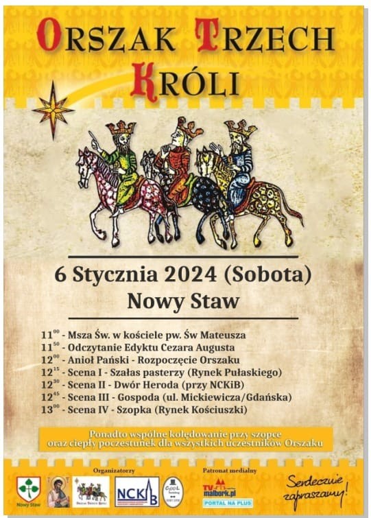 Orszak Trzech Króli przejdzie ulicami Nowego Stawu.