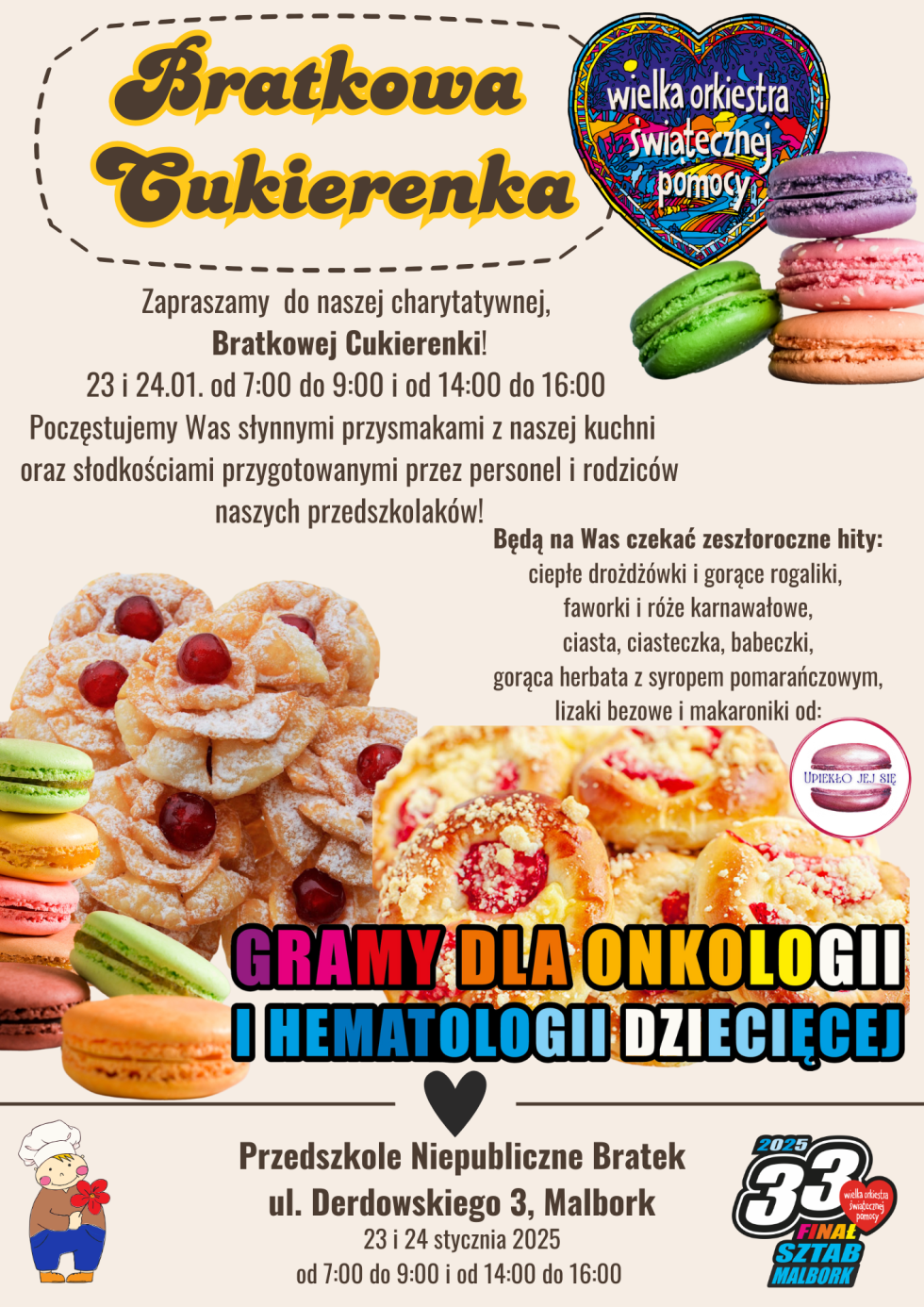 Malbork. Bratkowa Cukierenka zagra dla WOŚP.